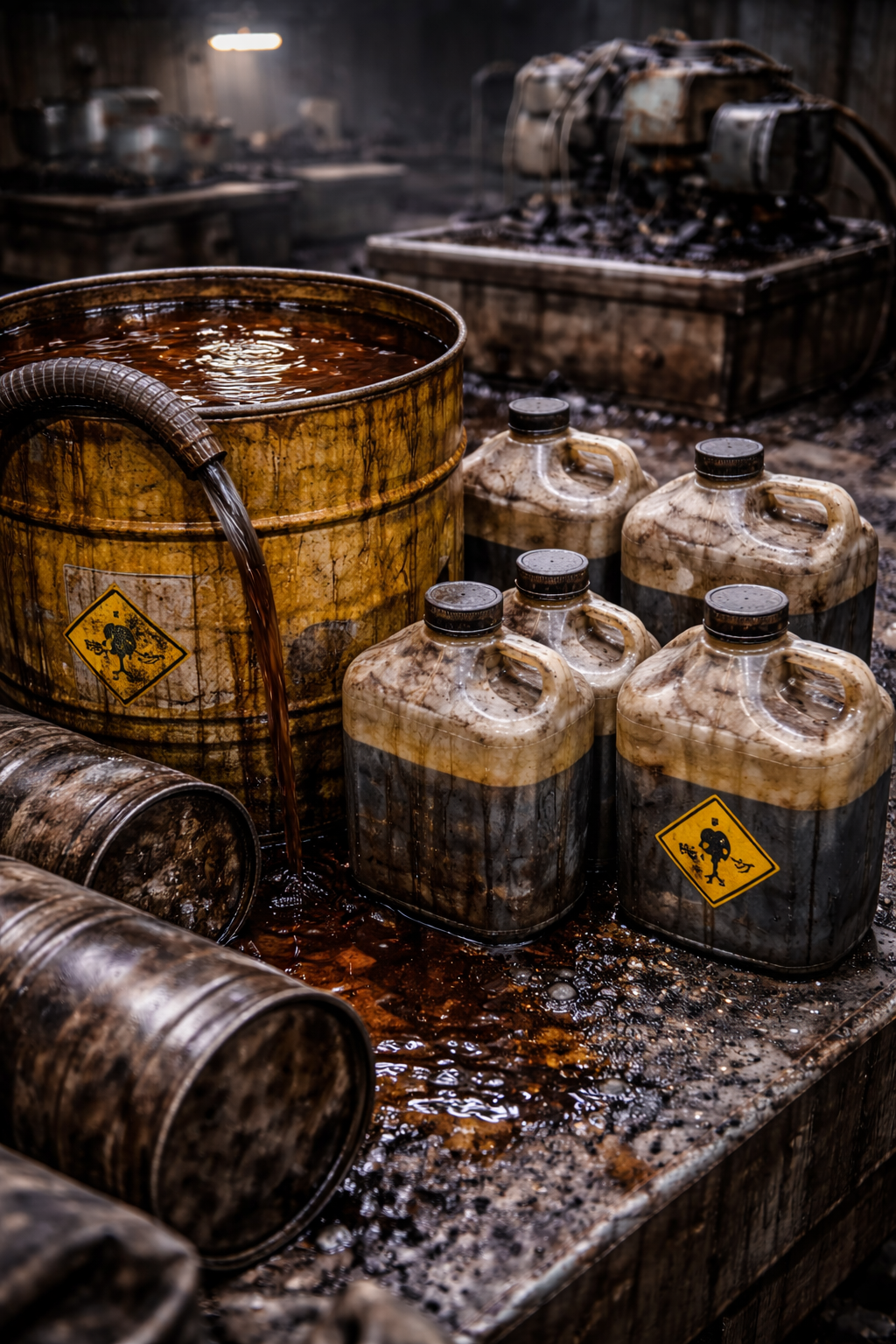 Mineral chlorinated hydraulic oils in industrial power systems