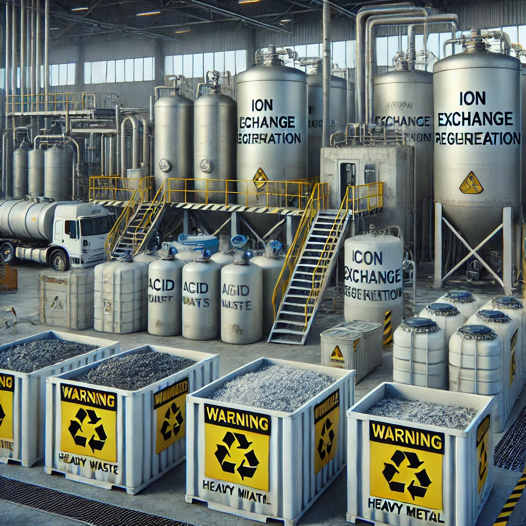 Solvents and Sludges from Ion Exchange Regeneration: Environmental Risks and Safe Management