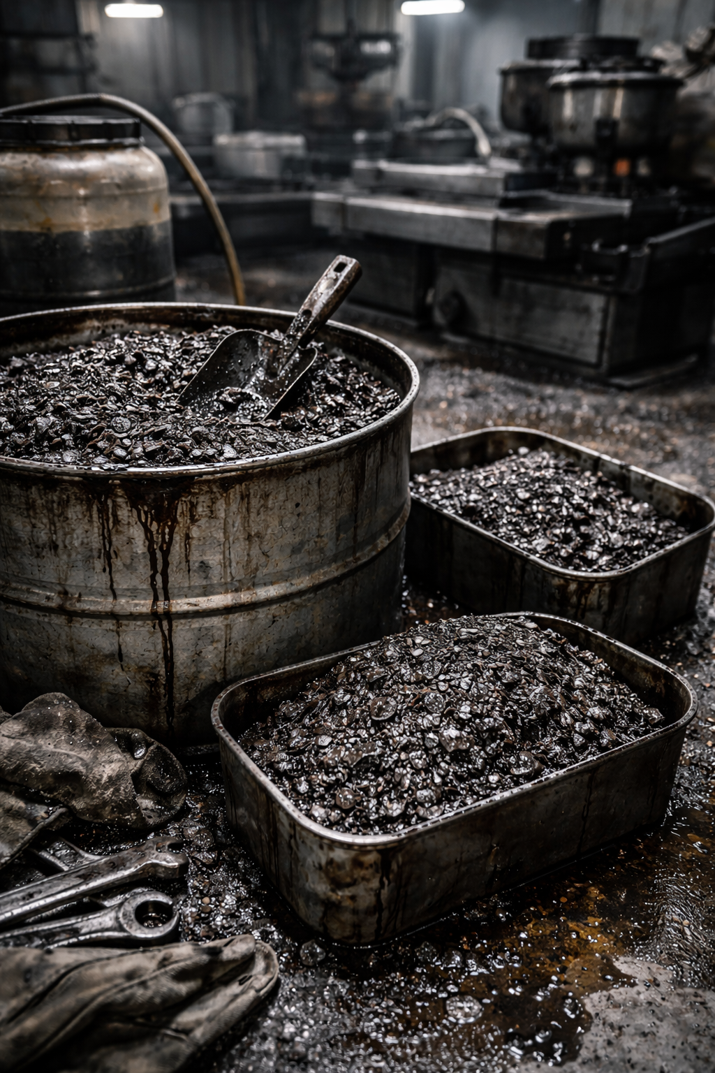 Металеві шлами тонкої механічної обробки з оливними домішками