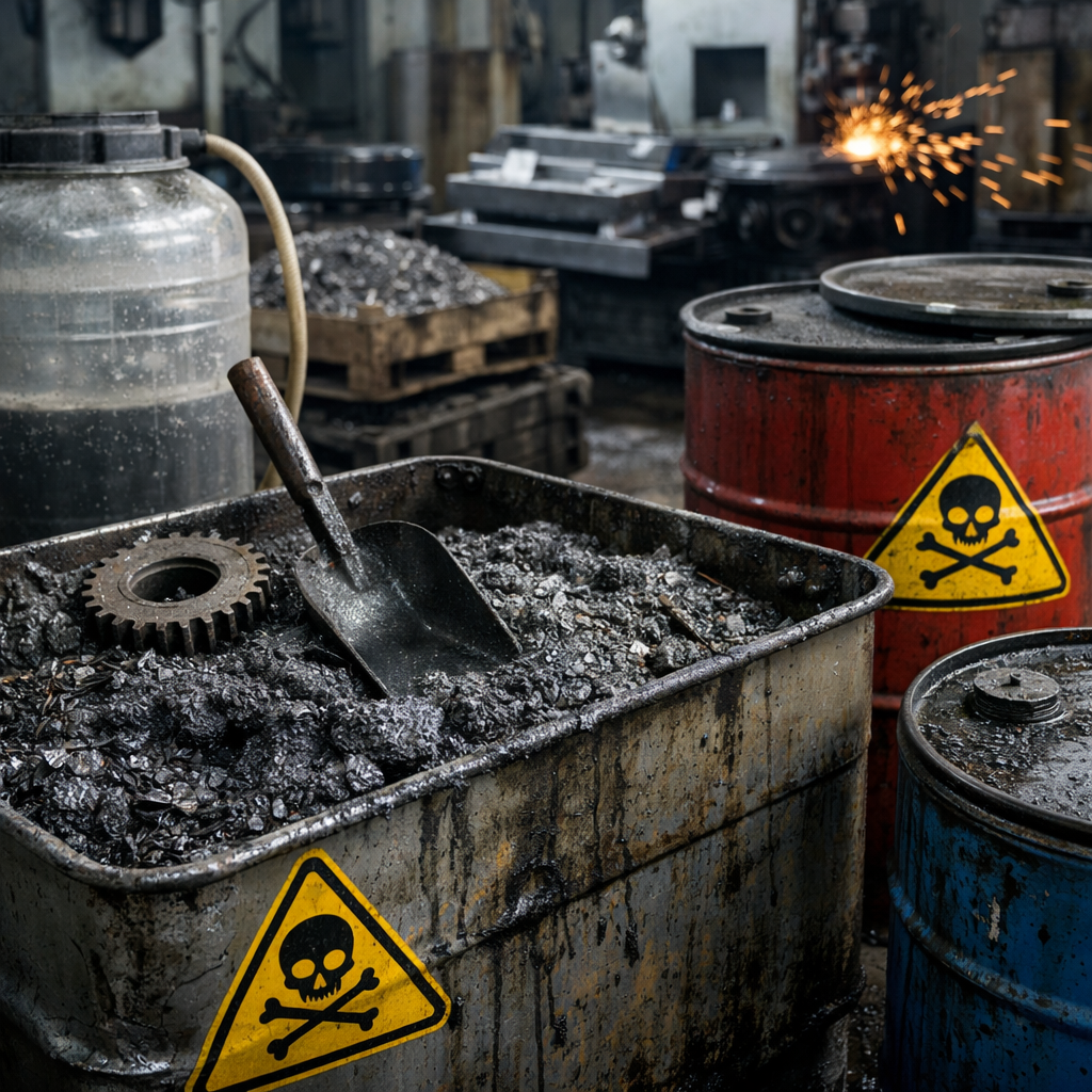 Шламові залишки механічної обробки металів у промисловому виробництві