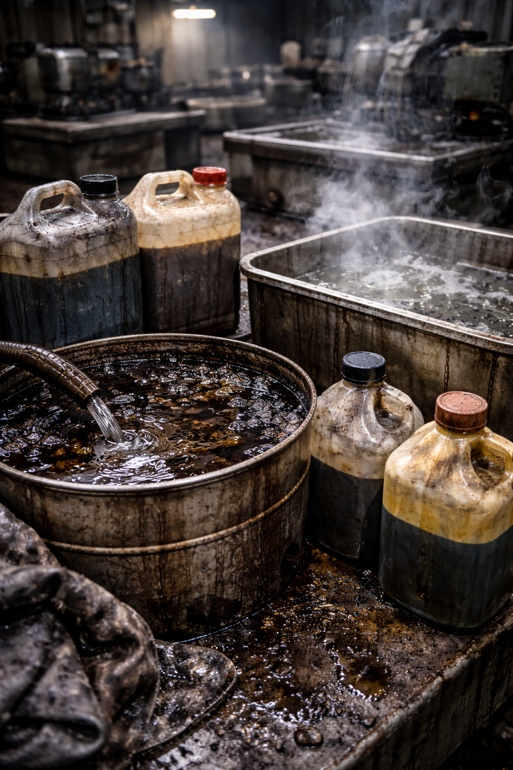 Отходы парового обезжиривания в процессах промышленной очистки металлов