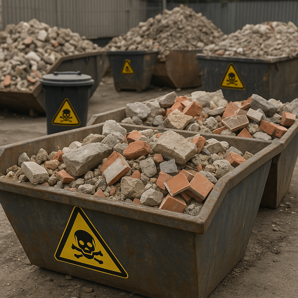 Отходы бетона, кирпича, плитки и керамики с опасными примесями