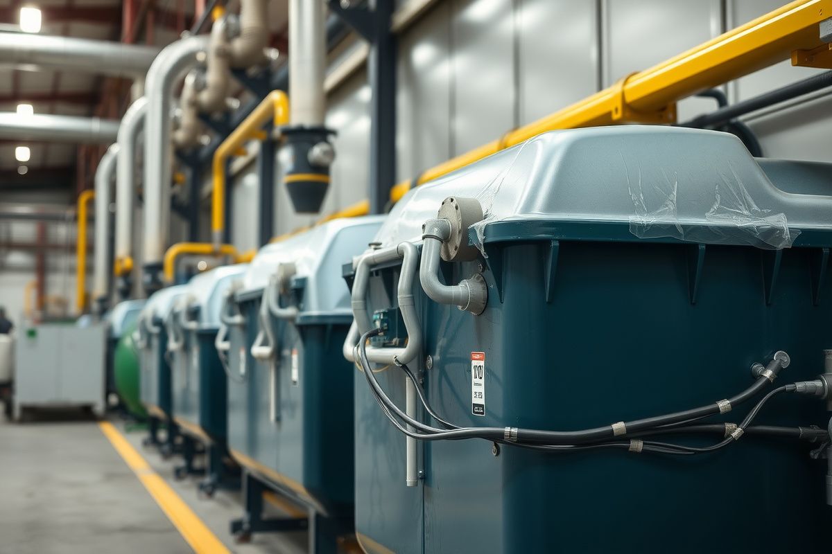 Waste collection and processing systems at industrial enterprises