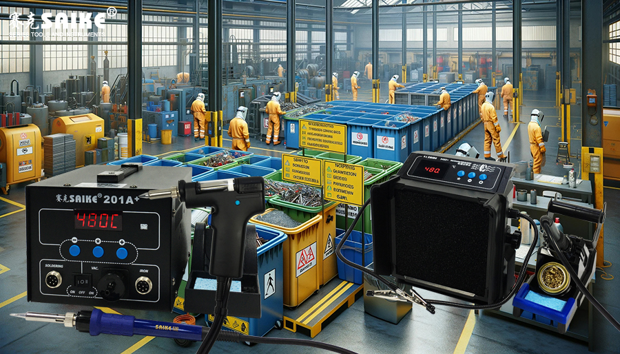 Control and safe management of welding material residues